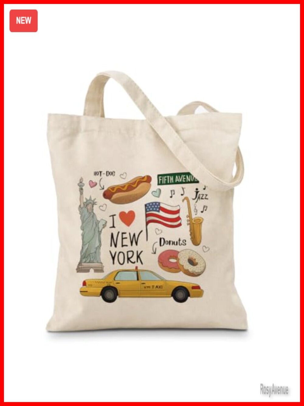 Canvas Tote Bag World Travel Landmark Graphic Carryall Beach Vacation